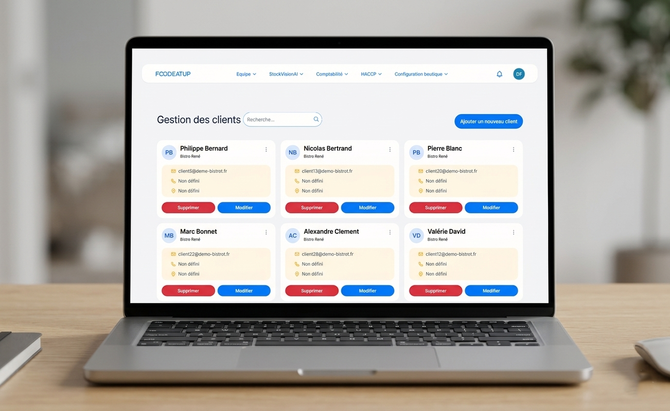 FoodEatUp — gestion des clients depuis le module Comptabilité